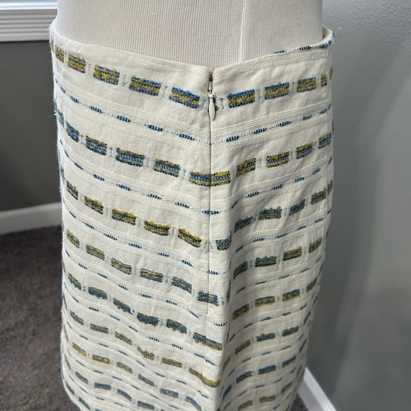 Loft women’s size 4 cream multicolor skirt  dash woven a Line Street - Picture 2 of 7